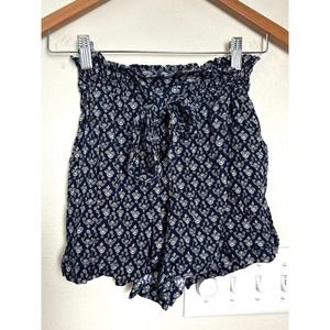 Hollister Shorts Women's XS Ultra High Rise Floral Shorts Tie Waist Paper Bag